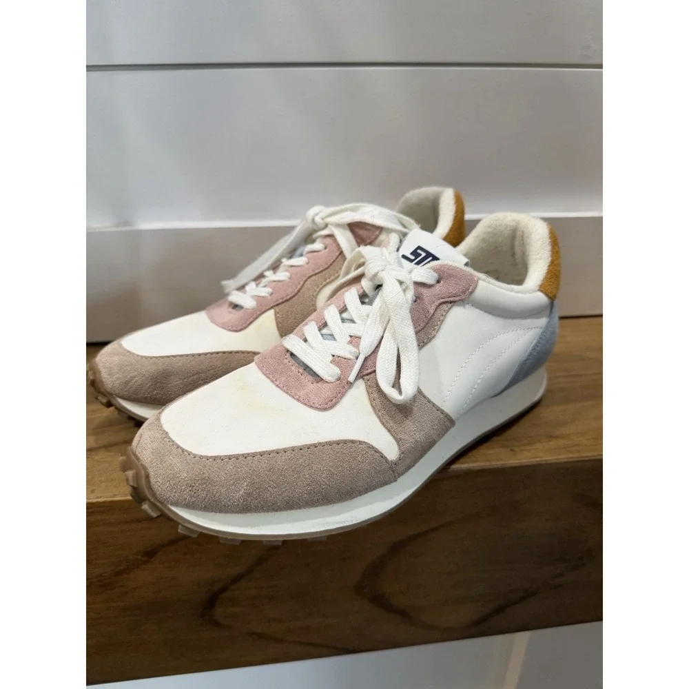 Steve Madden Torronto Retro Sneakers Women's 8 - Ivory/Light Blue/Multicolor‎